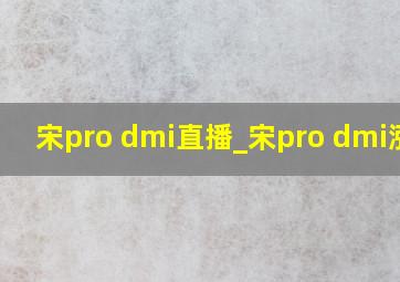 宋pro dmi直播_宋pro dmi涨价